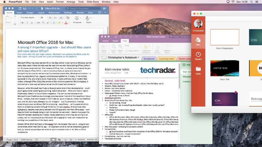 word for mac 2016 several windows